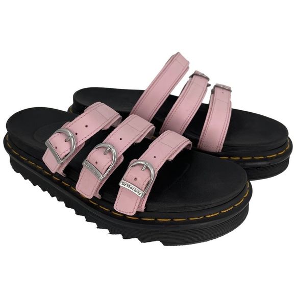 Dr. Martens Shoes - Dr. Martens Blaire Leather Platform Slide Sandals Shoe Women US Size 9